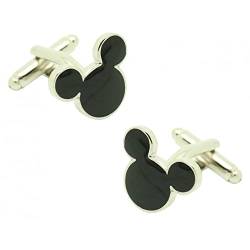 MasGemelos - Manschettenknöpfe Mickey Mouse Black Cufflinks von MasGemelos