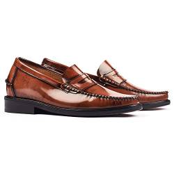 Masaltos Schuhe Herrenschuhe die auf unsichtbare Weise Ihre Körpergrösse bis zu 7 cm erhöhen. Herrenschuhe mit verstecktem Absatz. Modell Arosa Braun 40 von Masaltos Schuhe