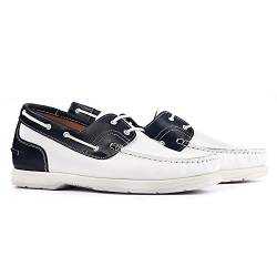 Masaltos Schuhe Herrenschuhe die auf unsichtbare Weise Ihre Körpergrösse bis zu 7 cm erhöhen. Herrenschuhe mit verstecktem Absatz. Modell Portonovo Zweifarbig 43 von Masaltos Schuhe