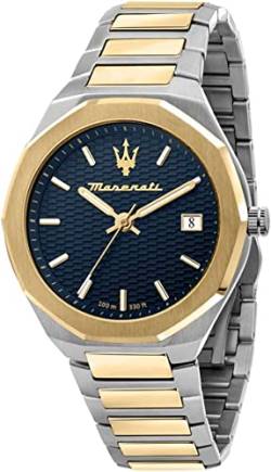 Maserati Herren Uhr, Stile Kollektion, Quarzwerk, Zeit und Datum, aus Edelstahl, Gelbgold PVD - R8853142007 von Maserati