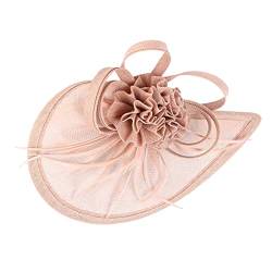 2023 Fascinator Hut Feder Mesh Tea Party Haarband für Frauen Silikonhaarband (Pink, One Size) von Mashaouyo
