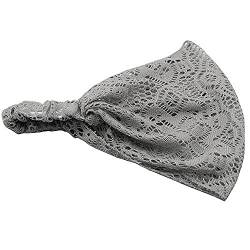 Bandana Band Girl Mode breit dehnbarer Spitzenkopf Haarreif Turban Haarreif Kopftuch Herren (Grey, One Size) von Mashaouyo