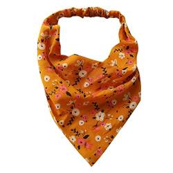 Blumenhaarbandanas Kopftuch Frauen Bandana Print Haarschal Dreieck Haartuch mit Krawatten Kopftuch Armband Herren (F, One Size) von Mashaouyo