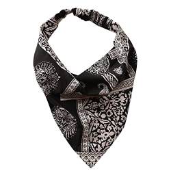 Blumenhaarbandanas Kopftuch Frauen Bandana Print Haarschal Dreieck Haartuch mit Krawatten Kopftuch Stirnbänder Damen Set (B, One Size) von Mashaouyo