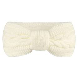 Frauen Casual Solid Outdoor Splice Crochet Knit Holey Stirnband Herren Stirnband (White, One Size) von Mashaouyo