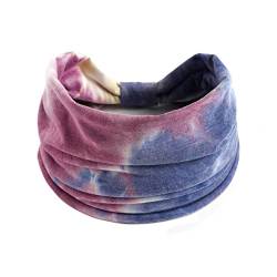 Frauen Casual Tie Dye Regenbogenfarbe Erweiterung Yoga Haarband Sport elastisches Schweiß absorbierendes Stirnband Elastisches Haarband Damen (Purple, One Size) von Mashaouyo