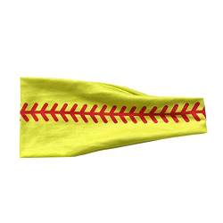 Frauen-Druck-Stirnband-elastischer Kopfwickel-Haarband-Bandana-Stirnband Hüftgürtel Herren (Yellow, One Size) von Mashaouyo