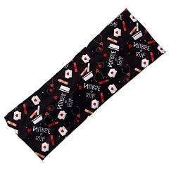 Frauen-Druck-Stirnband-elastischer Kopfwickel-Haarband-Bandana-Stirnband Orthodox Stirnband (Black, One Size) von Mashaouyo