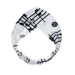 Frauen-Druck-Stirnband-elastischer Kopfwickel-Haarband-Bandana-Stirnband Stirnband Laufen Damen Sommer (White, One Size) von Mashaouyo