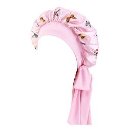 Frauen-Hut-Kappen-Haar-Turban-Wrap-Turban-Hüte-Bad-Dusch-Kappen-Baden-Hut-Haarschutz-Duschhauben- Jogging Utensilien (Pink, One Size) von Mashaouyo