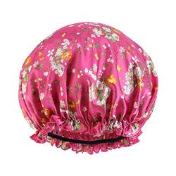 Frauen Hut Mütze Haar Turban Wrap Turban Hüte Bad Duschhaube Badehut Haarschutz Duschhauben Fahrrad Kopfbedeckung Herren (Hot Pink, One Size) von Mashaouyo