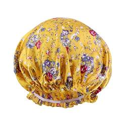 Frauen Hut Mütze Haar Turban Wrap Turban Hüte Bad Duschhaube Badehut Haarschutz Duschhauben Fahrrad Kopfbedeckung Herren (Yellow, One Size) von Mashaouyo