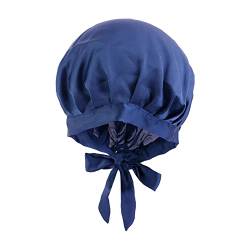 Frauen Hut Mütze Haar Turban Wrap Turban Hüte Bad Duschhaube Badehut Haarschutz Duschhauben Stirnband Joggen Damen Sommer Blau (Navy, One Size) von Mashaouyo