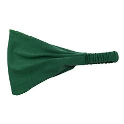 Frauen einfarbiges Stirnband elastisches Kopfwickel-Stirnband Bandana Tanz Kleidung Damen (Green, One Size) von Mashaouyo