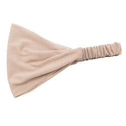 Frauen einfarbiges Stirnband elastisches Kopfwickel-Stirnband Bandana Tanz Kleidung Damen (Khaki, One Size) von Mashaouyo