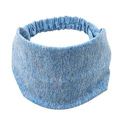 Frauen geknotetes Turban-Kopfwickel-Stirnband Breites elastisches Stirnband Sport Yoga Haarband Jungen Kinder (Blue, One Size) von Mashaouyo