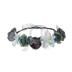 Haarband weiblicher Haarreif Kronenblume Haarbandkränze Haarreif Ohrenwärmer Helm (C, One Size) von Mashaouyo