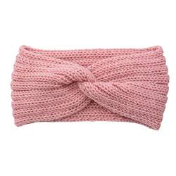Haarbinder mit Haarreifen Winter Women Cable wärmer weiches Ohr Stretch Headband Atmungsaktiv Schweißbänder (Pink, One size) von Mashaouyo