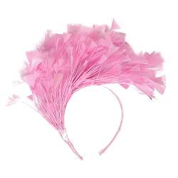 Hut für Frauen Hochzeit Cocktail Mesh Haarspange Tea Party Stirnband Laufstirnband Damen Schwarz (Pink, One Size) von Mashaouyo