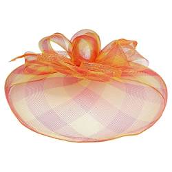 Hut für Frauen Hochzeit Cocktail Mesh Haarspange Tea Party Stirnband Schläger Band (Orange, One Size) von Mashaouyo