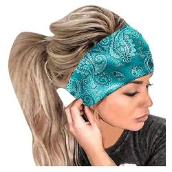 Kopf Haarreif elastisches Haar Bandana Frauen Druckband Wrap Headband Stirnbänder Damen Winter Mit Fleece (Green, One Size) von Mashaouyo