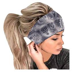 Kopf Haarreif elastisches Haar Bandana Frauen Druckband Wrap Headband Stirnbänder Damen Winter Mit Fleece (Grey, One Size) von Mashaouyo