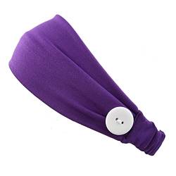 Laufendes Yoga mit Knopf-Trainings-Turban, elastisches Zubehör, Stirnband, Haarband Stirnbänder Von Dörfer (Purple, One Size) von Mashaouyo