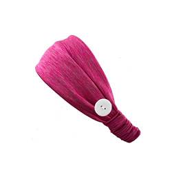 Mashaouyo Mittleres Haar, Samt, Perlen-Stirnband, geknotetes Nagel-Stirnband, Retro-Knoten-Accessoire-Stirnband Warme Stirnbänder Damen (Hot Pink-2, One Size) von Mashaouyo