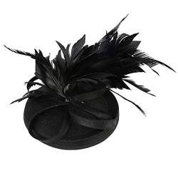 Niedlich für Perlen Damen Kopfbedeckung Fascinators Hochzeit Hut Stirnband Elastische Haarbänder (Black, One Size) von Mashaouyo
