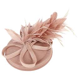 Niedlich für Perlen Damen Kopfbedeckung Fascinators Hochzeit Hut Stirnband Elastische Haarbänder (Pink, One Size) von Mashaouyo