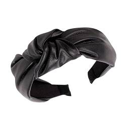 Solid Hoop Hairband Frauen Sweet Head Knot Stirnband Haar Mode Haarnadel Krawatte Stirnband Atmungsaktiv Kopfband (Black, One Size) von Mashaouyo