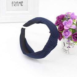 Stirnband Hairband Bow Knot Tie Headwrap Hair Band Hoop Sportanzug Damen Fitness (Navy, One Size) von Mashaouyo