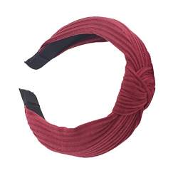 Stirnband Hairband Bow Knot Tie Headwrap Hair Band Hoop Sportanzug Damen Fitness (Red, One Size) von Mashaouyo