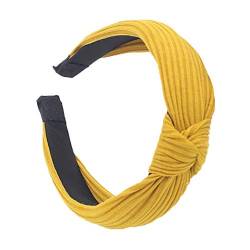 Stirnband Hairband Bow Knot Tie Headwrap Hair Band Hoop Sportanzug Damen Fitness (Yellow, One Size) von Mashaouyo