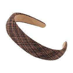 Stirnband mit Karomuster, geknotetes Stirnband, Haarschmuck Stirnband Damen Schwarz Schmuck (A, One Size) von Mashaouyo