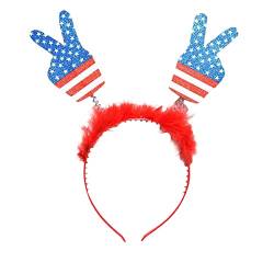Unabhängigkeits-Stirnbänder Patriotische Party 4. Juli-Flaggen-Stirnband-Zubehör Requisiten-Dekorations-Stirnband für Erwachsene und Kinder Fahrrad Outfit Herren Sommer (B, One Size) von Mashaouyo