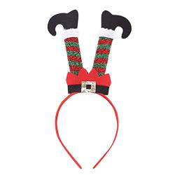 Weihnachtsband Haar Haarband Stirnband für Kinder Santa Party Weihnachten Erwachsene Zubehör Stirnband Ohrenwärmer Damen Mit Klettverschluss (Red, One Size) von Mashaouyo
