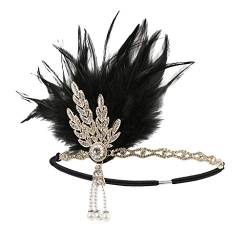 Zubehör eleganter Bandclip für Frauen Blumenhut für Haare Stirnbänder Nebel (Black, One Size) von Mashaouyo