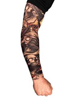Hellrider - Tattoo Ärmel zum Überziehen - Armgröße: L - Kostüm-Zubehör für Halloween, Karneval & Motto-Party von Maskworld
