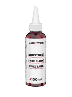 Kunstblut Flasche mit Dosierspitze - 100 ml - künstliches Blut Filmblut für Horror Effekte und Grusel Dekoration von Maskworld