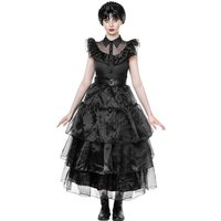 Maskworld Kostüm Wednesday Ballkleid Kostüm, Umwerfendes, schwarzes Kleid für faszinierende Tanzeinlagen bei Schul von Maskworld