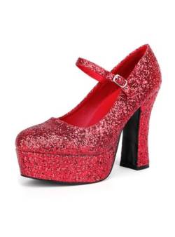 Maskworld Plateau Schuhe für Damen - rot mit Glitter - Schuhgröße: 39 von Maskworld