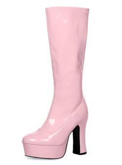 Maskworld Plateau Stiefel mit Reißverschluss für Damen - hot rosa - Schuhgröße: 39 von Maskworld