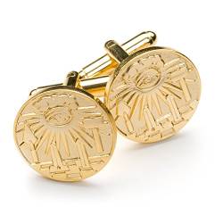 Gold Detaillierte Manschettenknöpfe Freimaurer, Cufflink Box von Masonic