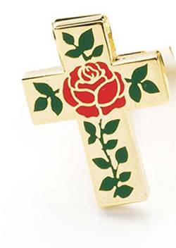 THE MASONIC COLLECTION Vergoldetes Rosen-Croix-Abzeichen, trendig und leicht, Geschenk-Accessoire für Freimaurer, Rose von Masonic