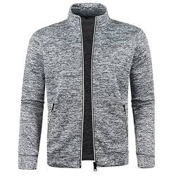 Rollkragenpullover Herren Dünner Samt Sweater Mantel Herbst Winter Basic Shirt Einfarbiges Sweatshirt Reißverschluss Übergangsjacke Plus Size Sweatjacke Warm Gefütterte Winterjacke M-4XL von Masrin