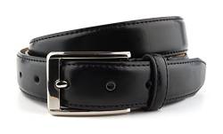 Massi Morino Gürtel Herren schwarz 105cm (3cm breit) Schwarzer Anzuggürtel für Männer I Businessgürtel von Massi Morino