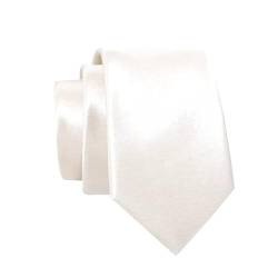 Massi Morino Krawatte Champagner schmal für Herren - 6 cm - Tie Schlips uni einfarbig I Slim Fit Kravatte cremefarben von Massi Morino