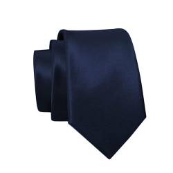 Massi Morino Krawatte dunkelblau schmal für Herren - 6 cm - Tie Schlips uni einfarbig I Slim Fit Kravatte blau von Massi Morino