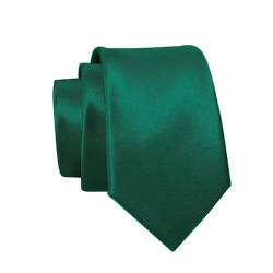 Massi Morino Krawatte dunkelgrün schmal für Herren - 6 cm - Tie Schlips uni einfarbig I Slim Fit Kravatte grün von Massi Morino